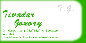 tivadar gomory business card